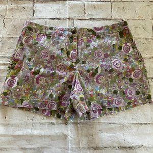 Ann Taylor Loft Floral Purple Shorts